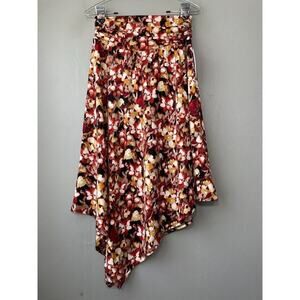 Apt 9 Size Medium Dark Floral Artsy Asymmetrical Knit Skirt Earthy Whimsigoth
